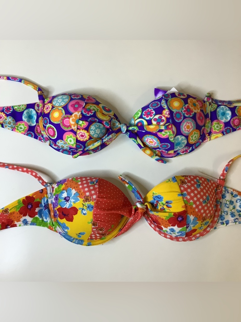 Recco Size Medium Brazilian Underwire/Push Up Bikini Tops Bundle of 2. New